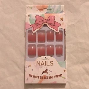 Beautiful Nail Pink/Gold Press-On Nails